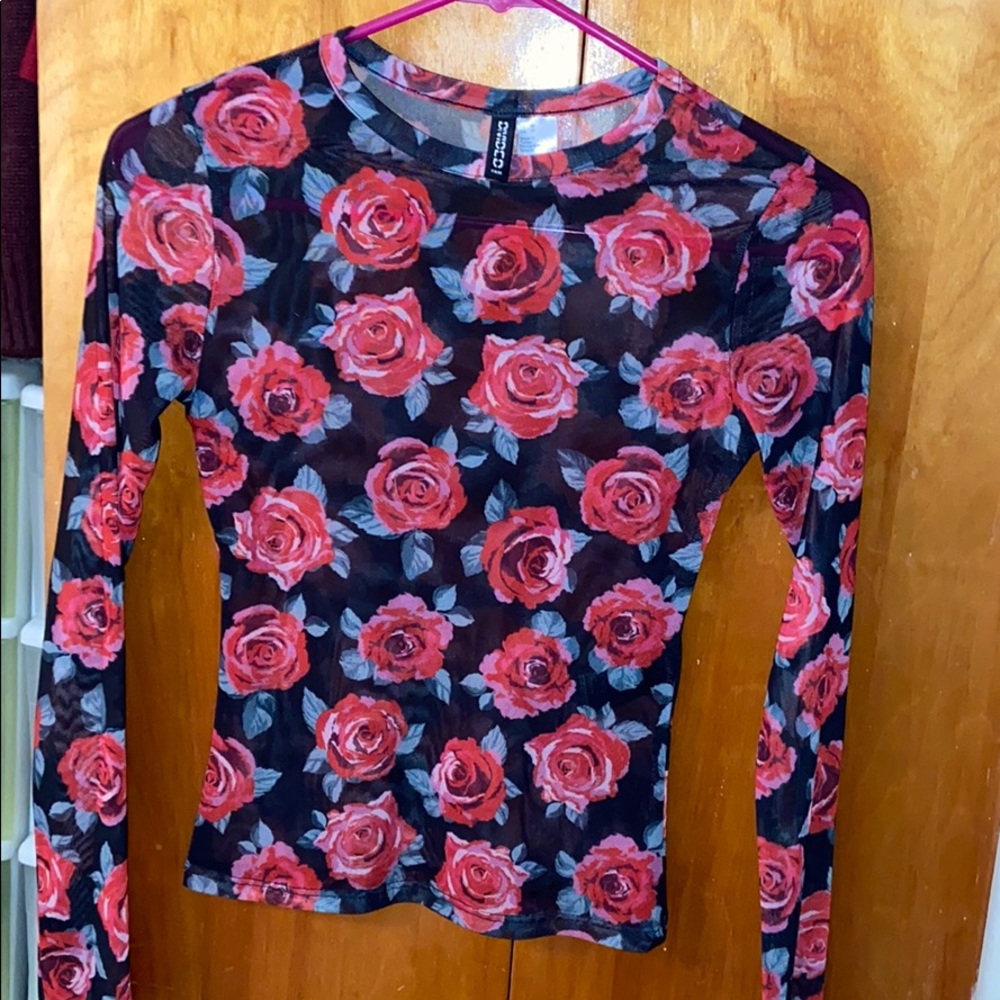 H&M brand roses blouse (xs)